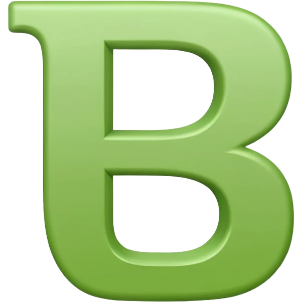 Letter simple b white in light green background  emoji