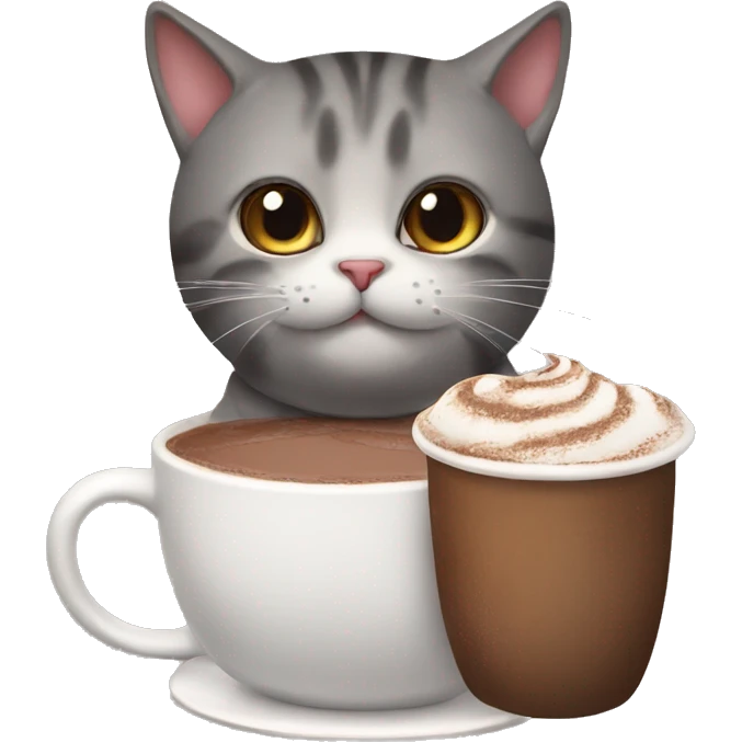 Cat with hot chocolate  emoji