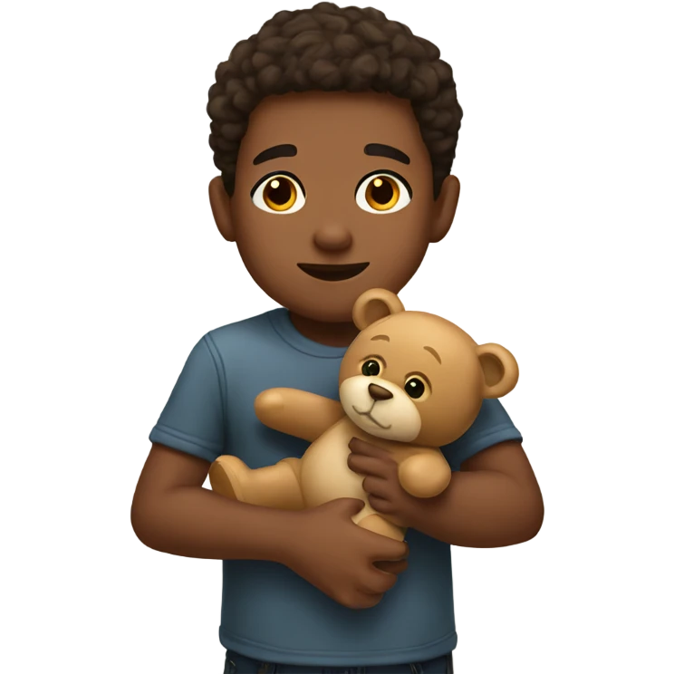 boy with teddy bear portrait emoji