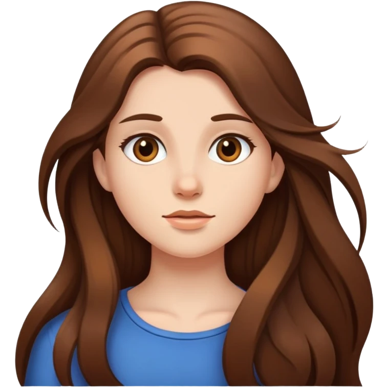 niña pelo largo castaño emoji