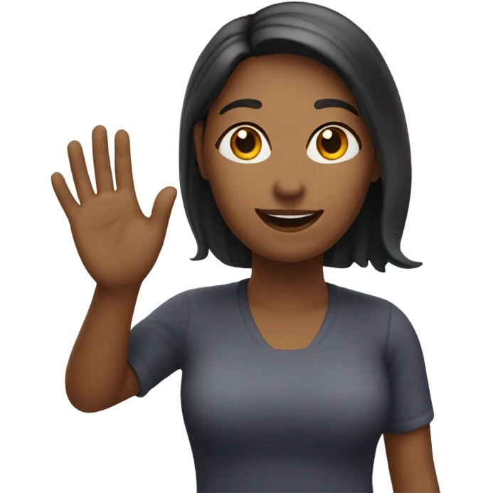 Create an emoji of a woman under 30 years old with a hand waving. emoji