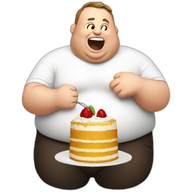 fat man eating cake emoji