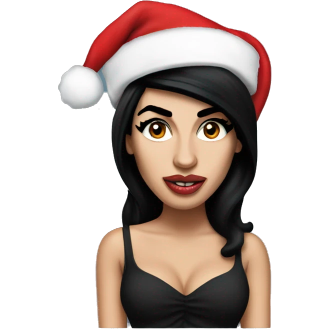 Amy Winehouse with santa hat emoji