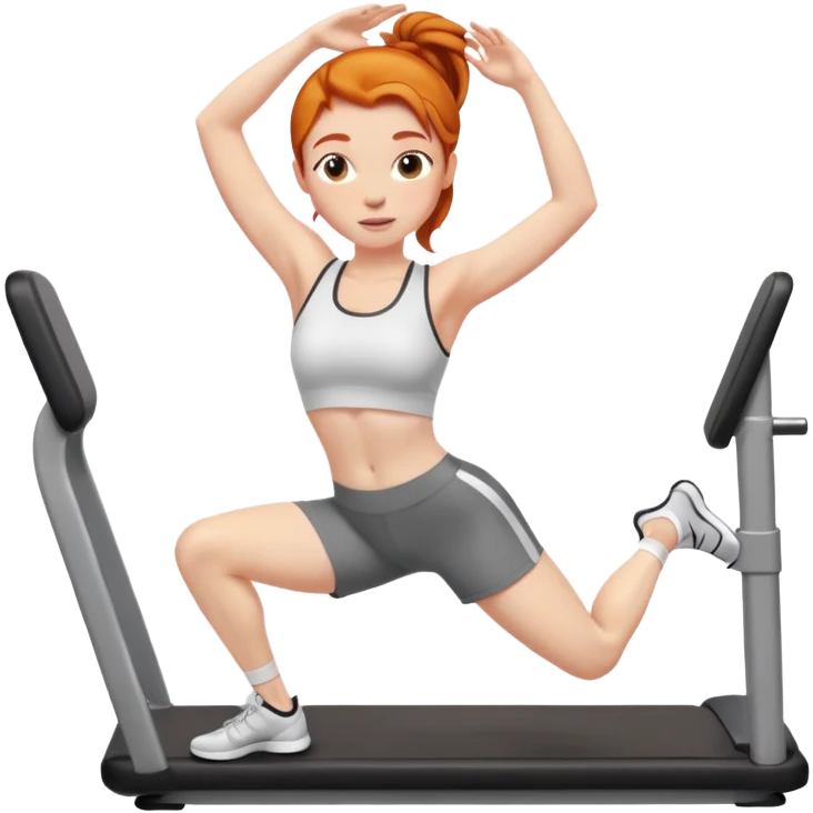 Ginger gym girl stretching emoji