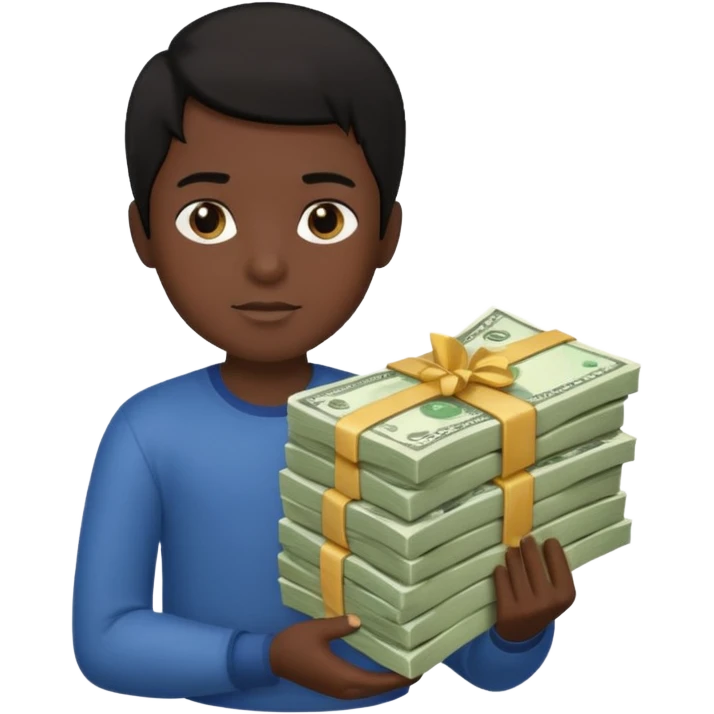 Has un chico con mucha plata en sus manos y que tenga pelo negro  emoji