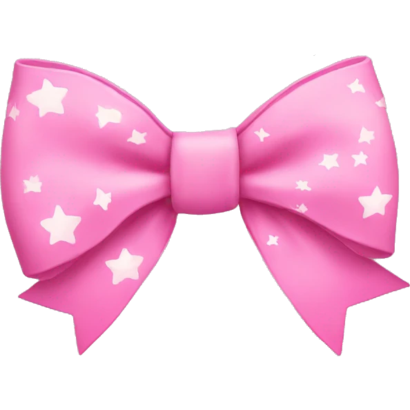Pink bow with stars emoji