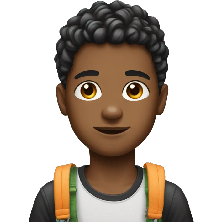 Realistic boys with accessories indoors emoji
