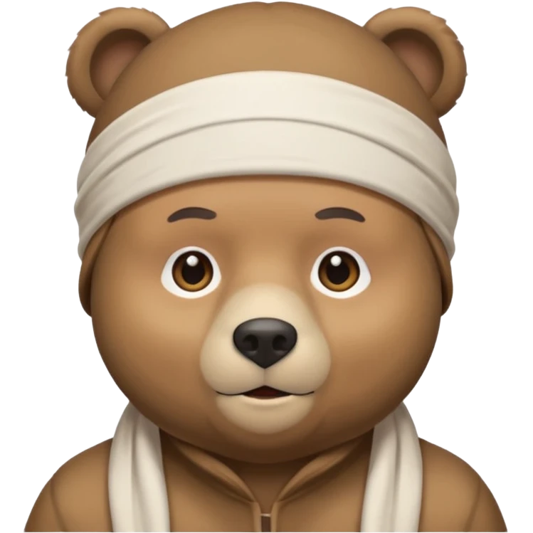 Сделай лицо медведя в белой дюраге emoji