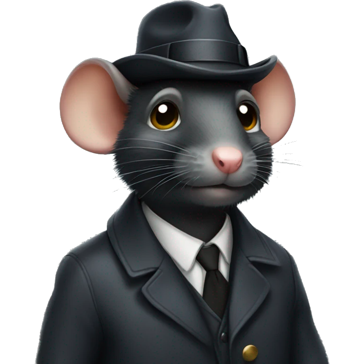 Black rat as detective emoji