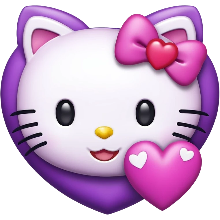 Hello kitty corazón lila  emoji