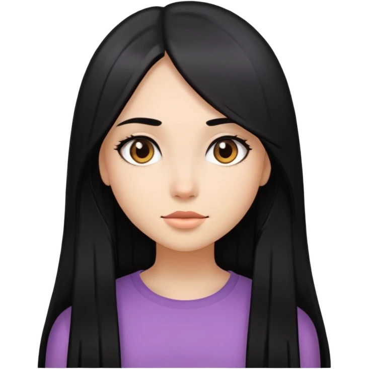 Chica con válelo largo lacio y negro emoji