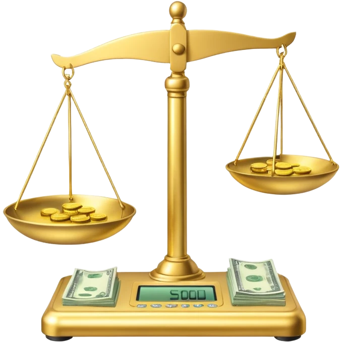 scale with money and AI written on other side emoji