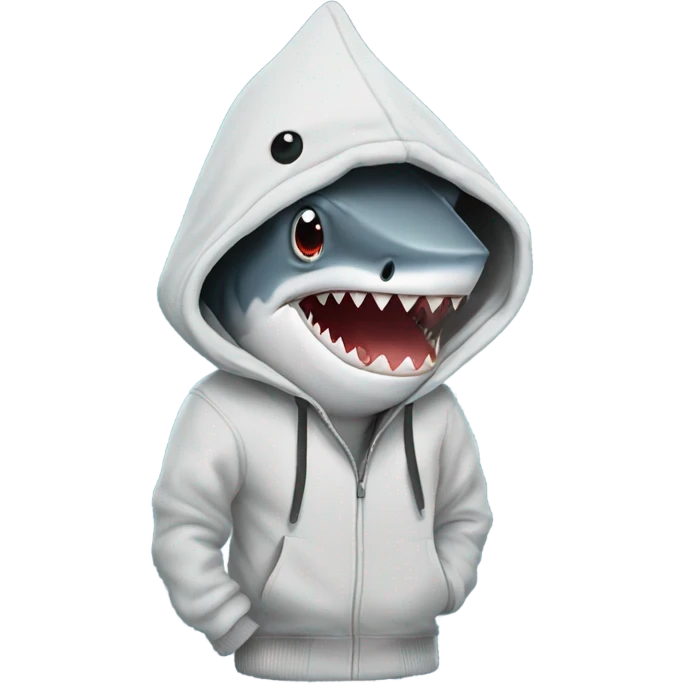 Shark wearing hoodie  emoji