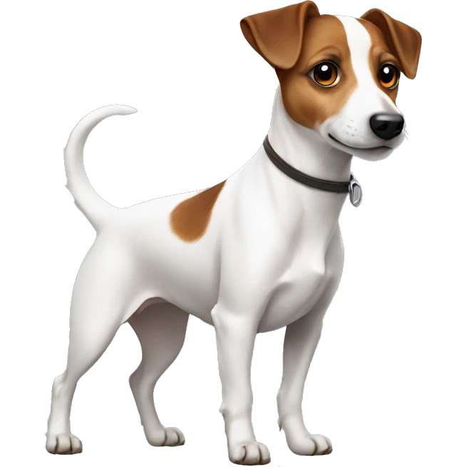 Jack Russell dog with brown eyes in full growth with a short tail emoji
