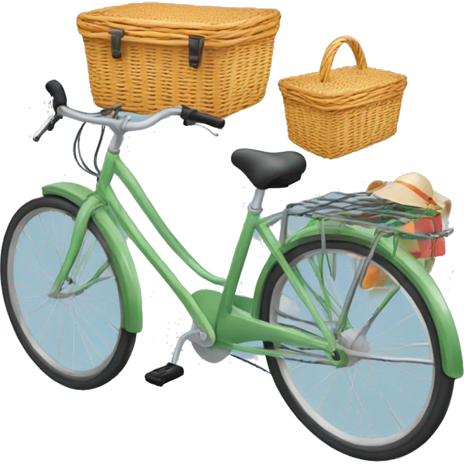 Two bicycles with picnic baskets   emoji