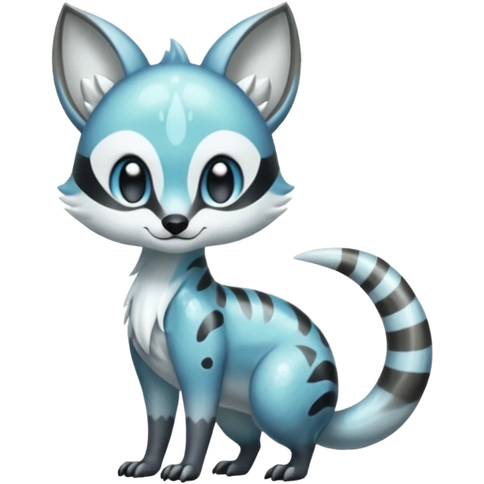 Icy Clear Glossy Glassy Gassy Mossy Glacéd Glazed Glazier Iced Meloetta-Vernid-Trico-Sergal-Civet-Fakémon-creature-hybrid emoji