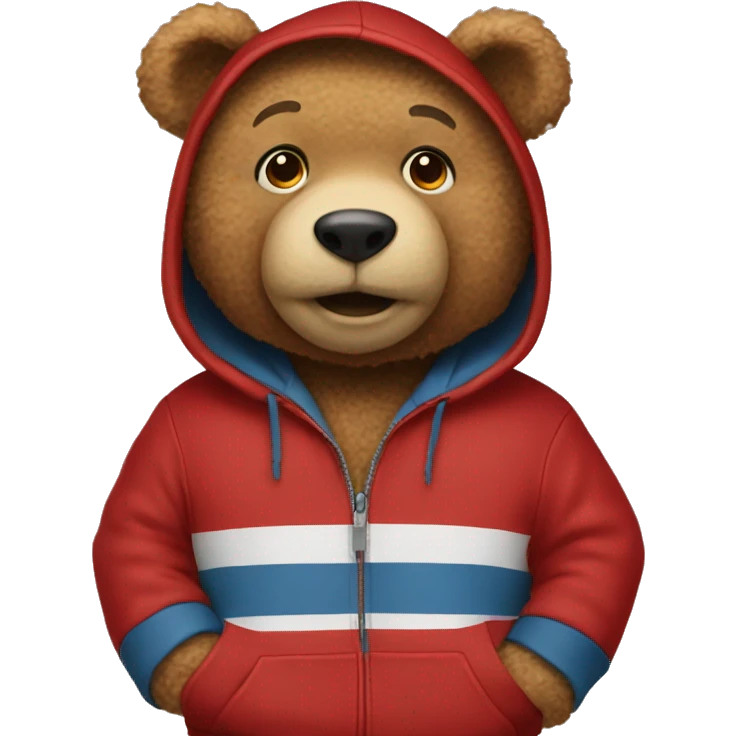 Teddy wearing red gap hoodie emoji