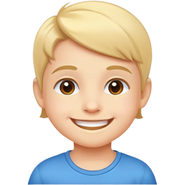 child walking with a smile, cheerful and active emoji