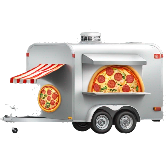 Pizza trailer, silver emoji