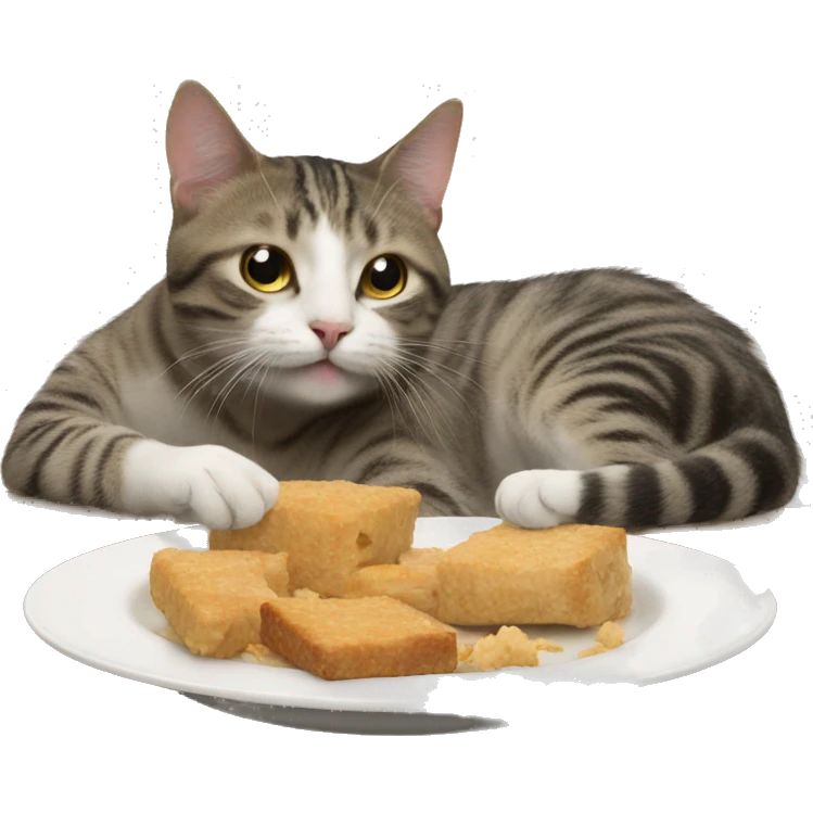 a cat eating a ca emoji