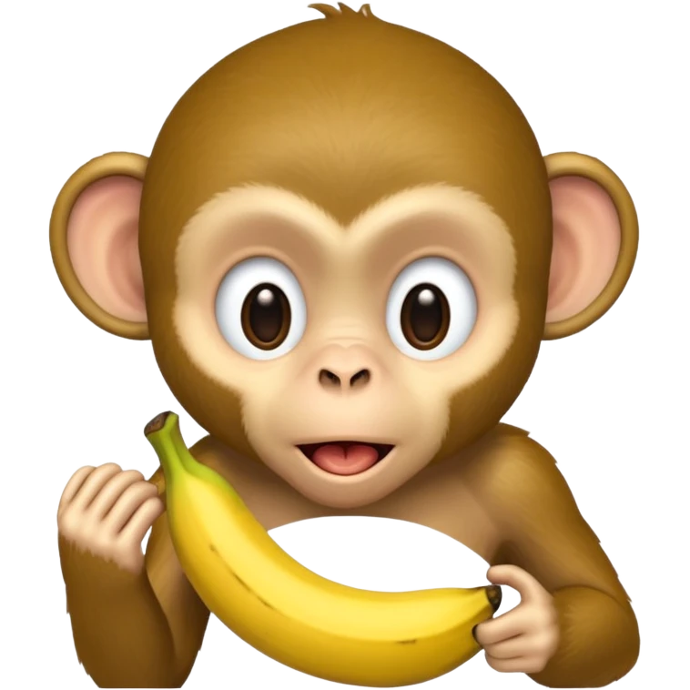 retarded looking monkey sucking a banana emoji