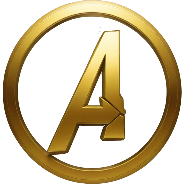 Avengers logo with gold color emoji