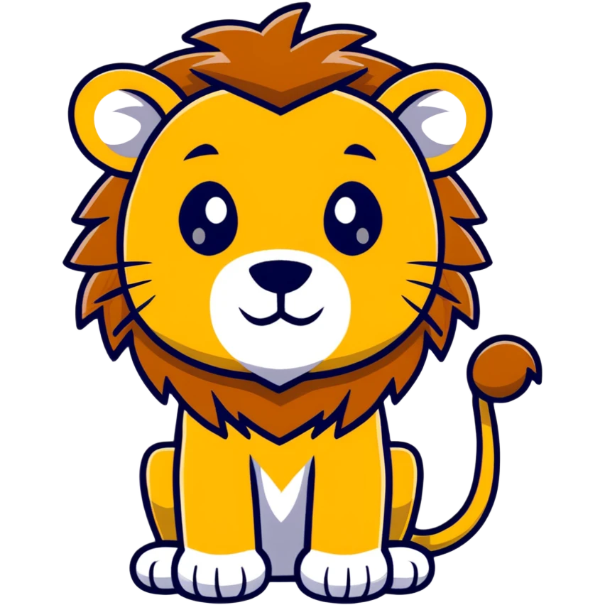 Madagascar lion cartoon character emoji