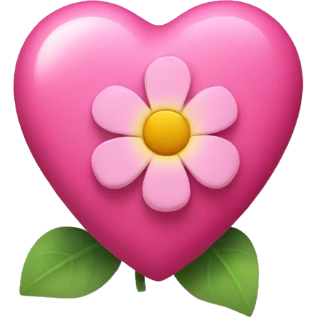 a pink heart with a flower inside emoji