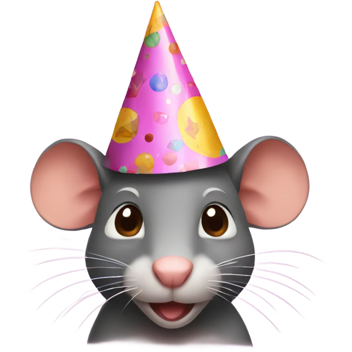 a rat in a birthday hat emoji