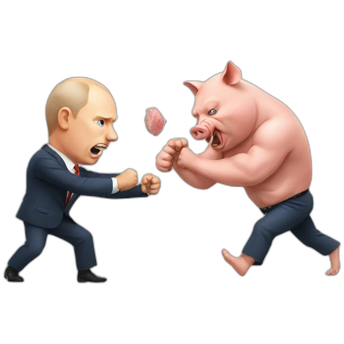Pig fight putin emoji