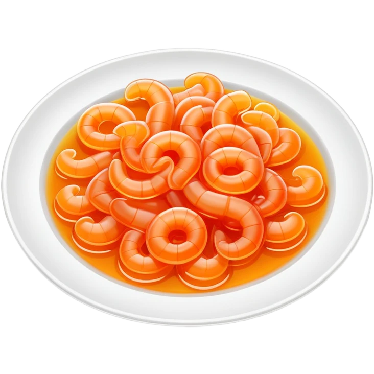 Fujian Tǔsǔndòng jelly-like seafood with sauce, simplified emoji style with bold outlines and bright colors, cartoon style transparent worm jelly specialty emoji