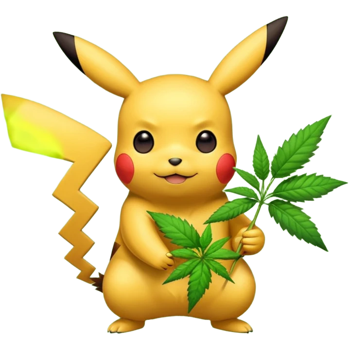 Pikachu and weed emoji