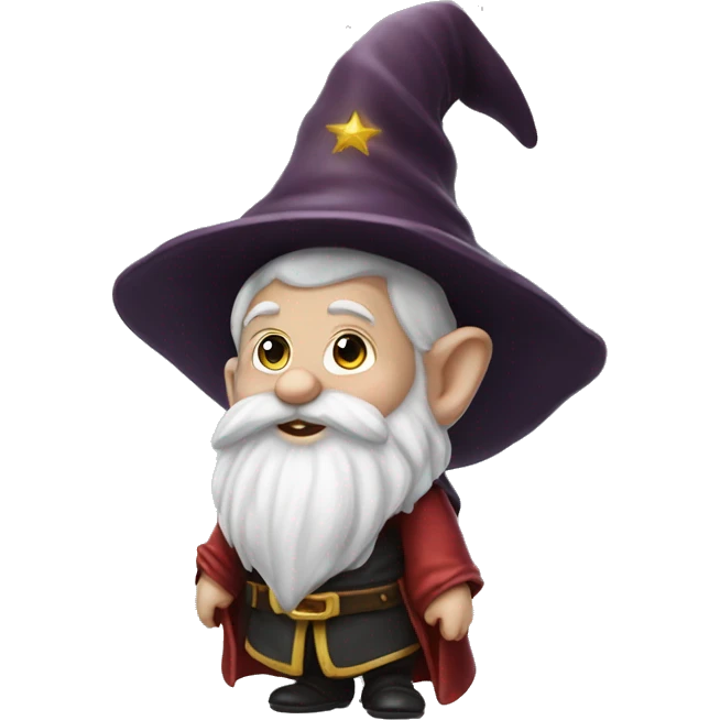 gnome that is dressed up like a wizard but also looks like a bean emoji