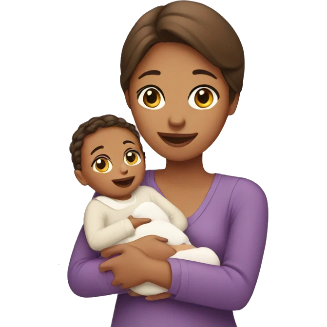 mom holding newborn baby girl emoji