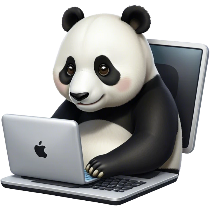 Giant Panda on the computer emoji
