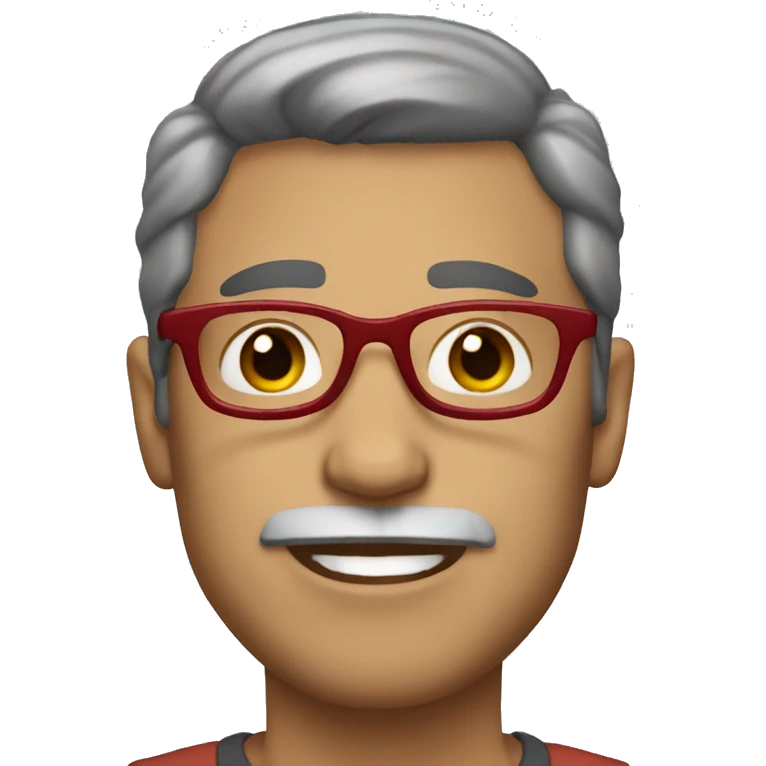 White dad dark hair red glasses emoji
