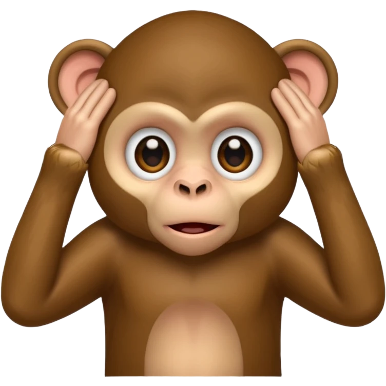 Scared monkey with hands on head  emoji