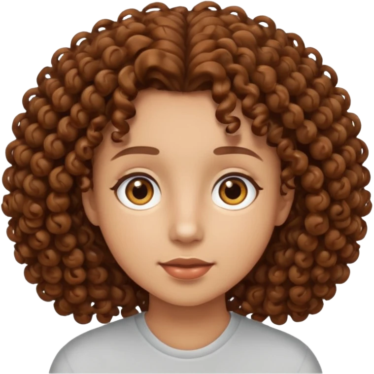 Nano con capelli ricci marroni, occhi marroni emoji