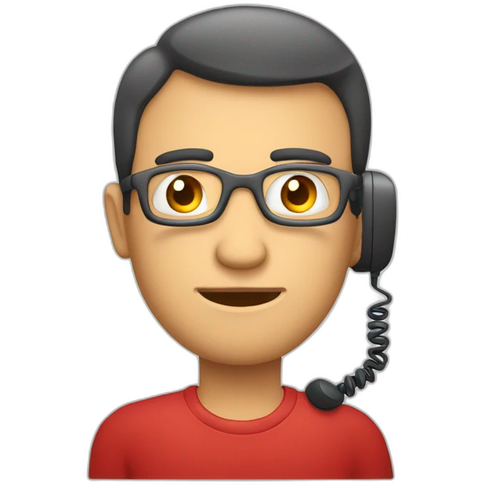 Homme aux yeux rouges avec un téléphone à la main  emoji