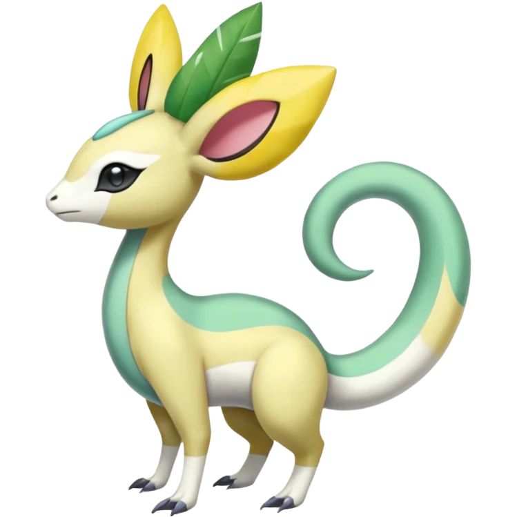 Tropical Exotic Meloetta-Leavanny-Gallade-Ampharos-Inteleon-Nidoqueen-Fakémon-Pokémon-hybrid-fusion-creature, full body emoji
