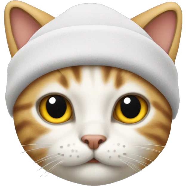 Cat wear skull cap emoji