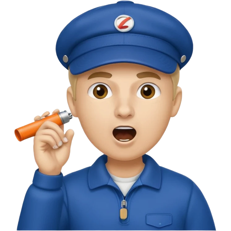 A coach with a cap and whistle, shouting instructions energetically. emoji