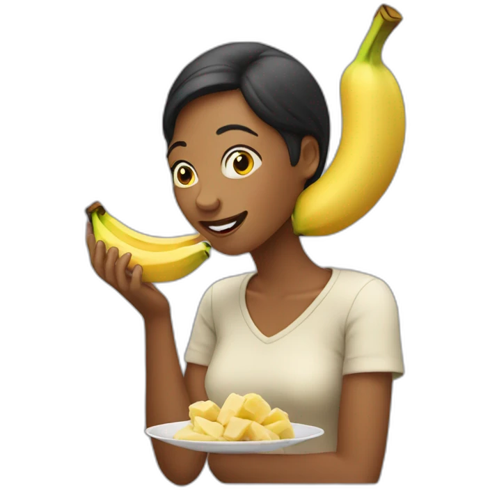 woman eating a banana emoji