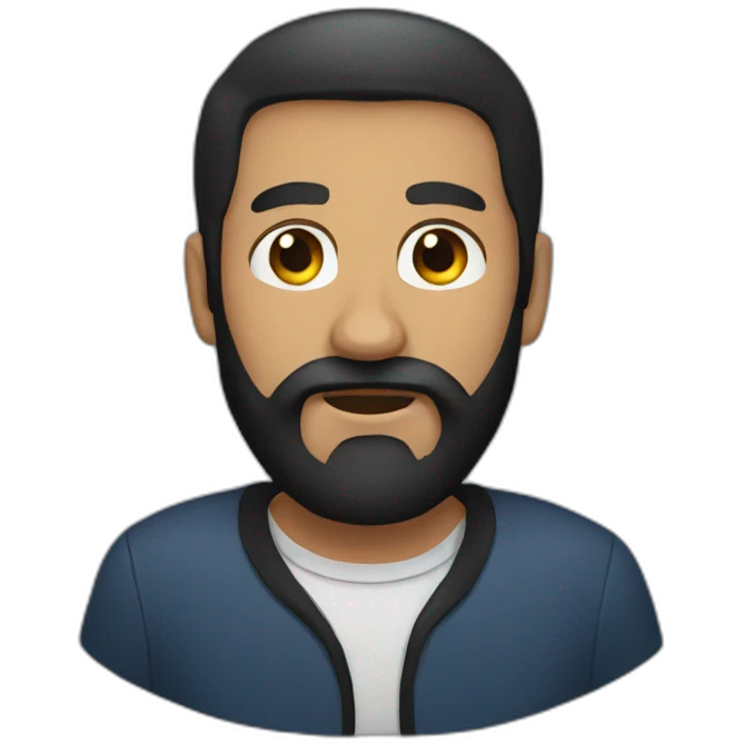 man with black beard emoji