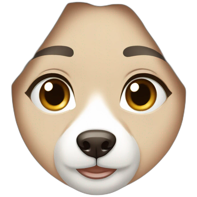 Long Brown hair woman  hazel eyes with husky emoji