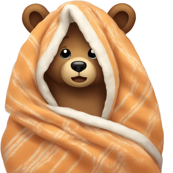 bear covered in cozy blanket  emoji