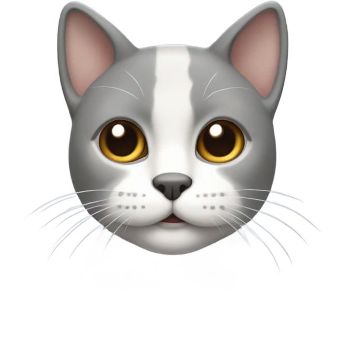 Gato gris con manchas blancas  emoji