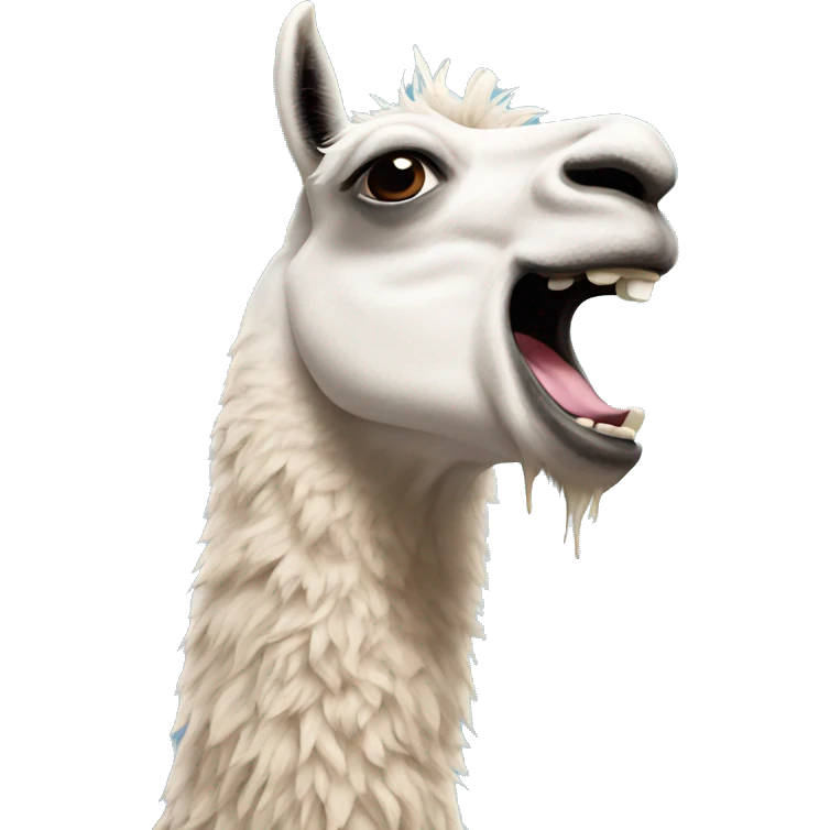 LLama spitting emoji