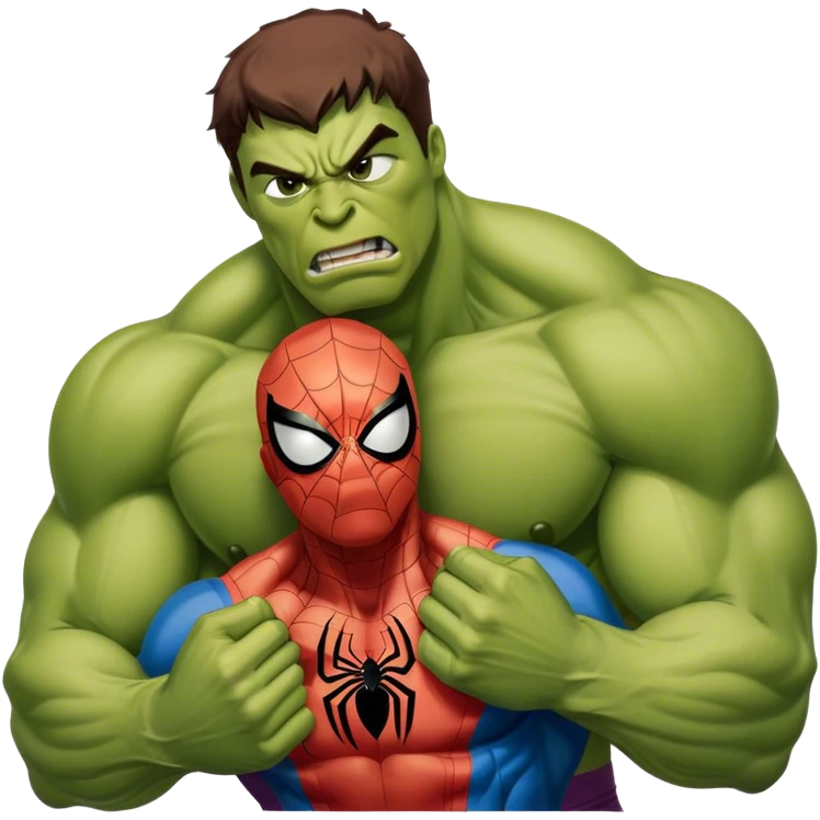 Muscular Spider-Man,  choking Hulk emoji