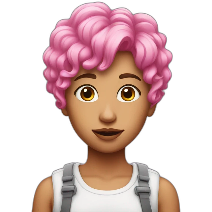 Beautiful Girl,Pink Silly Hair emoji
